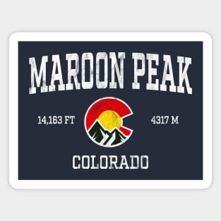 Maroon Peak Colorado 14ers Vintage Athletic Mountains Magnet